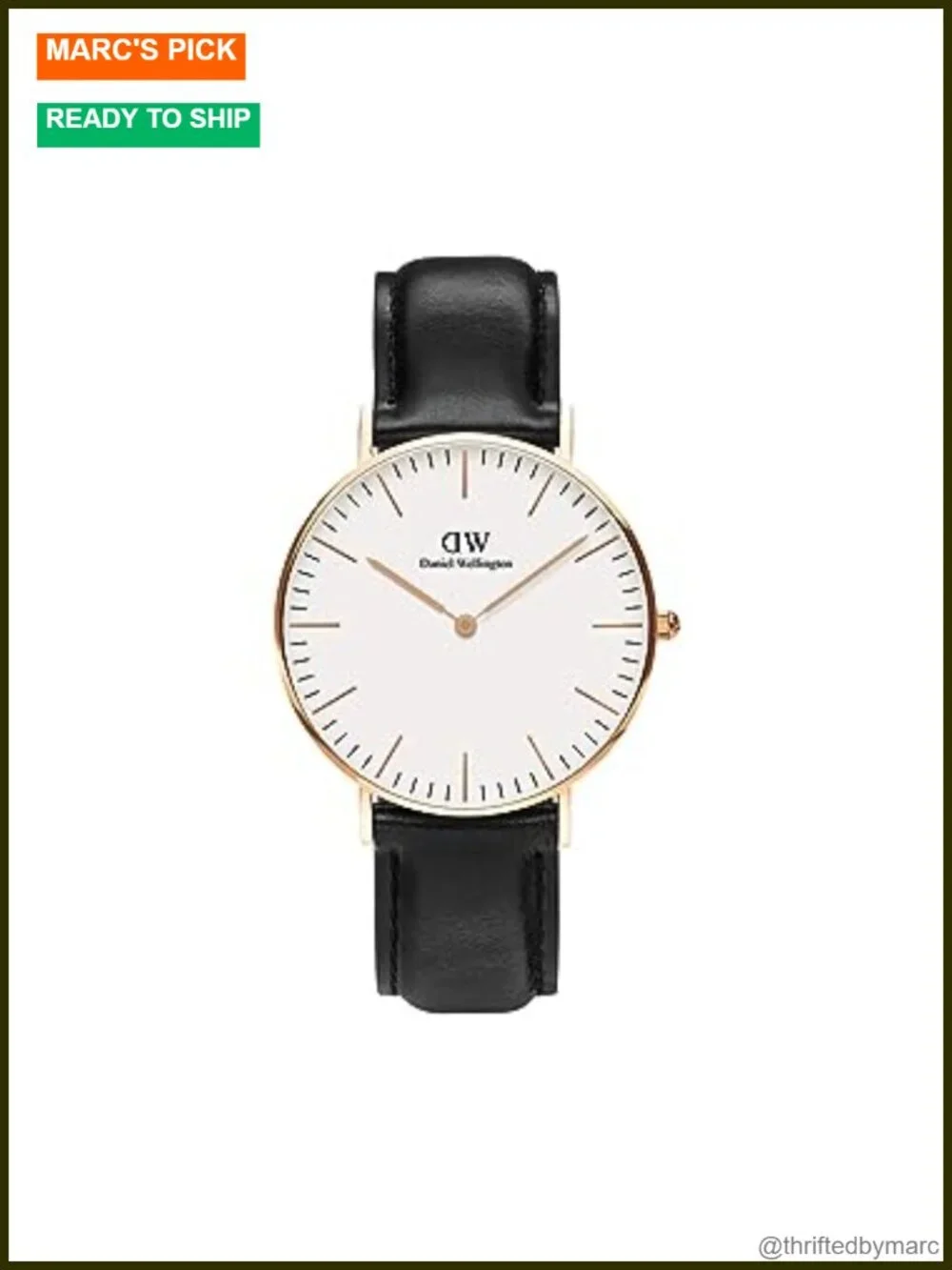 36mm-40mm Leather Strap Men's Wrist Watch